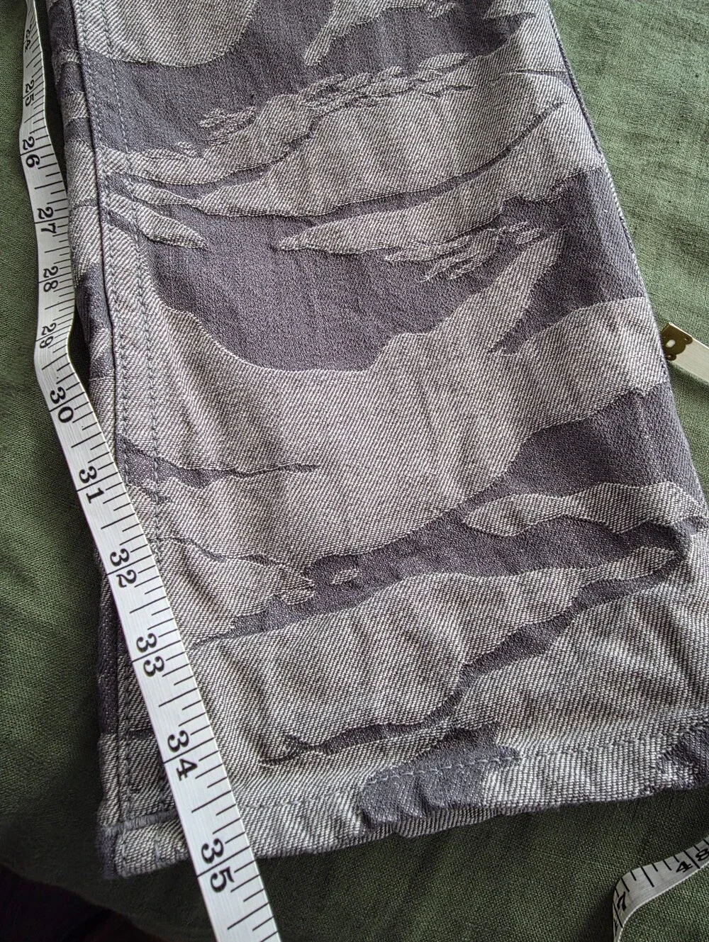 Gustin #595 Camo Selvedge Denim Jeans Slim 35 (Fits 32/33) USA
